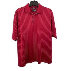 Bolle Golf Polo Shirt Casual 60s Two Ply Mercerized Cotton Red Black Mens Size L